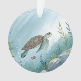 Underwater world with turtle ornament