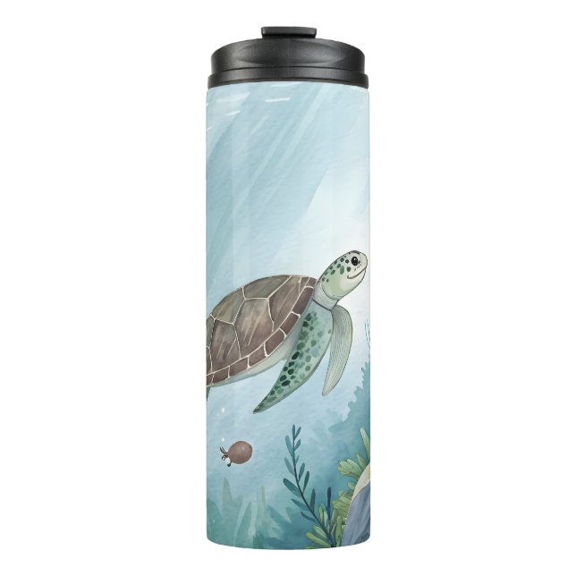 Underwater world with turtle thermosbecher (Vorderseite)
