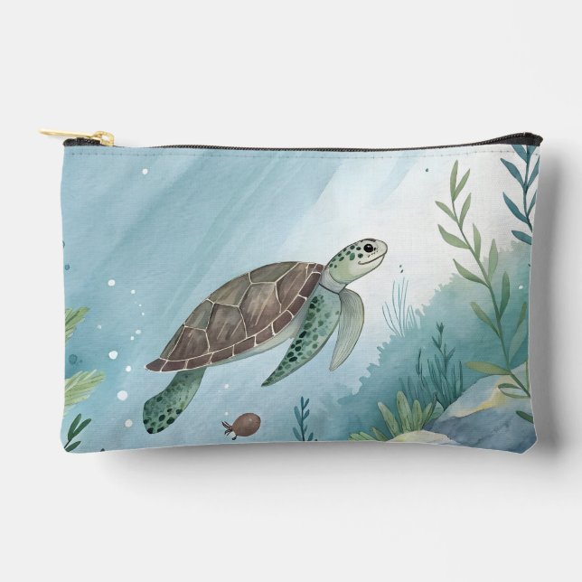 Underwater world with turtle zubehörtasche (Vorderseite)