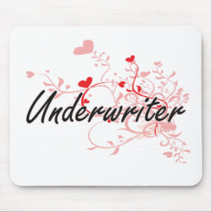 Underwriter Artistic Job Design mit Herz Mousepad