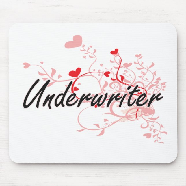 Underwriter Artistic Job Design mit Herz Mousepad (Vorne)