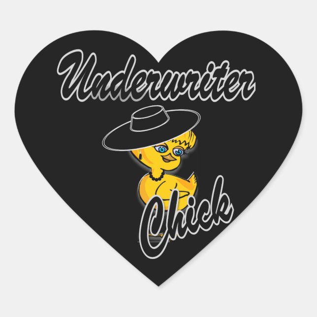Underwriter Chick #4 Herz-Aufkleber (Vorderseite)