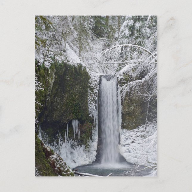 Undeutlicher Wasserfall umgeben durch einen Postkarte (Vorderseite)