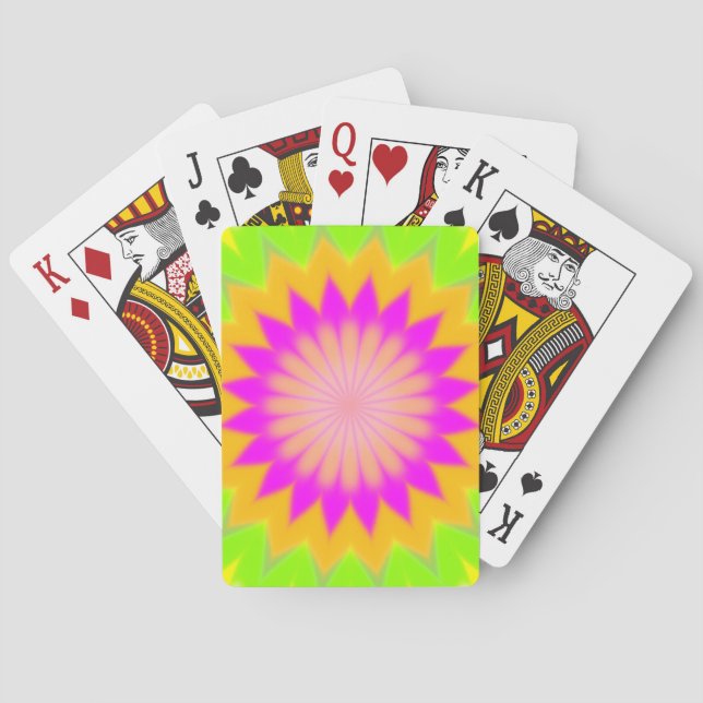 Undeutliches vibrierendes Blume Ähnliches Spielkarten (Rückseite)