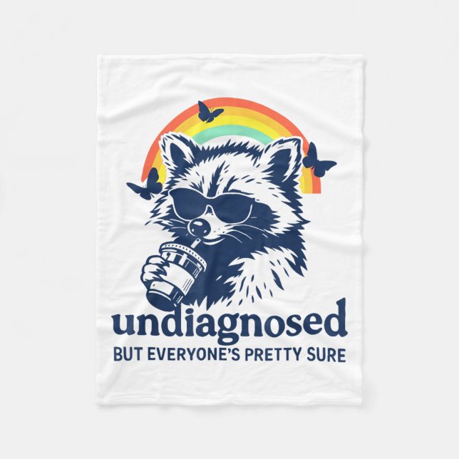 Undiagnosed But Everyone's Pretty Sure Funny Racco Fleecedecke (Vorderseite)