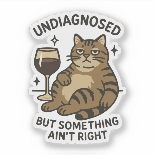 Undiagnosed but something ain't right cat with win aufkleber (Vorderseite)
