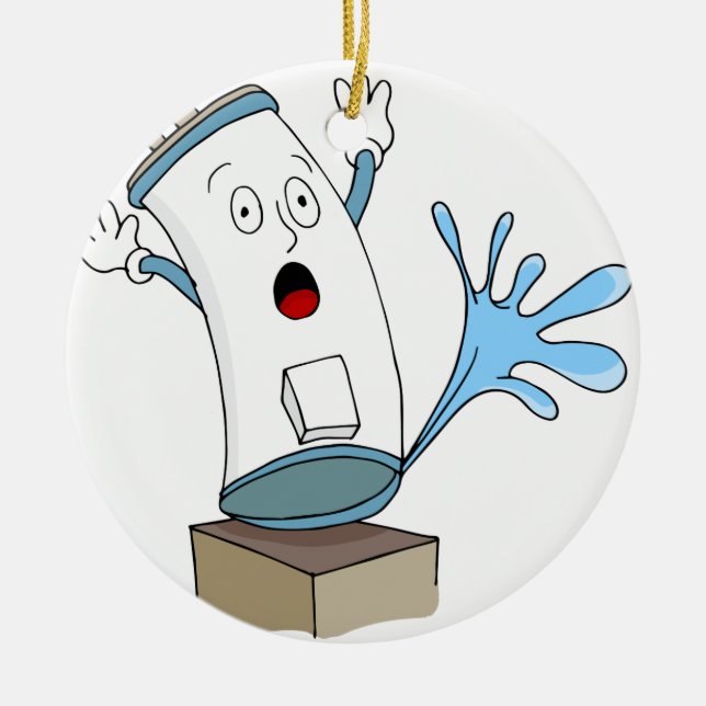 Undichter Warmwasserbereiter-Cartoon Keramikornament (Vorne)