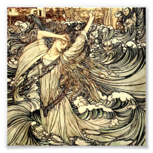 „Undine in den Wellen“ von Arthur Rackham Fotodruck