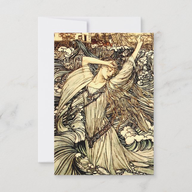 "Undine in the Waves" von Arthur Rackham RSVP Karte (Vorderseite)