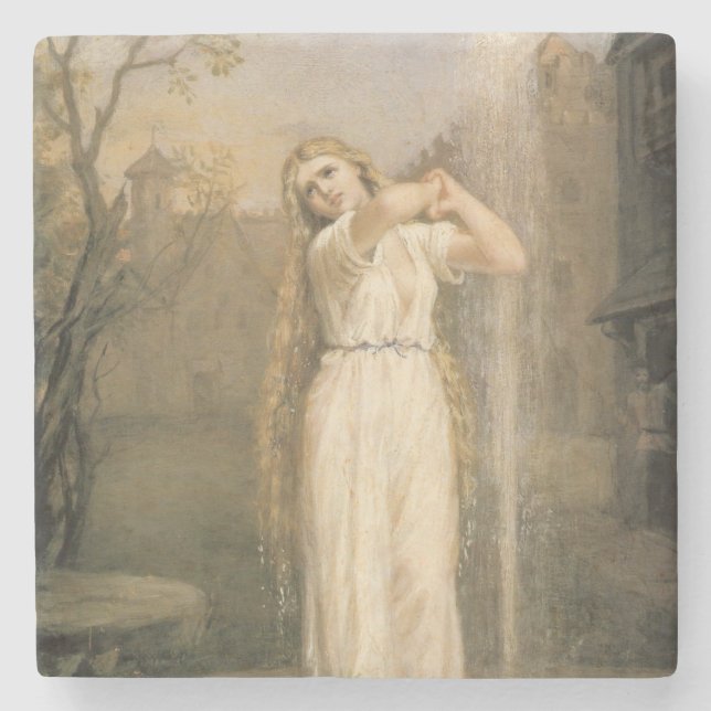 Undine (von John William Waterhouse) Steinuntersetzer (Vorderseite)