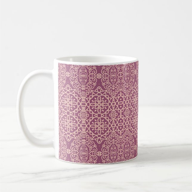 Undurchsichtig florierend: Schöner Musteruntergrun Kaffeetasse (Links)