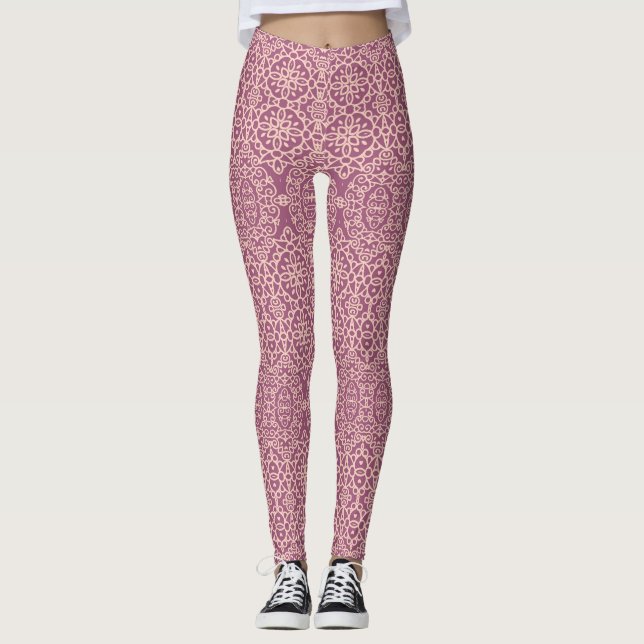 Undurchsichtig florierend: Schöner Musteruntergrun Leggings (Vorderseite)