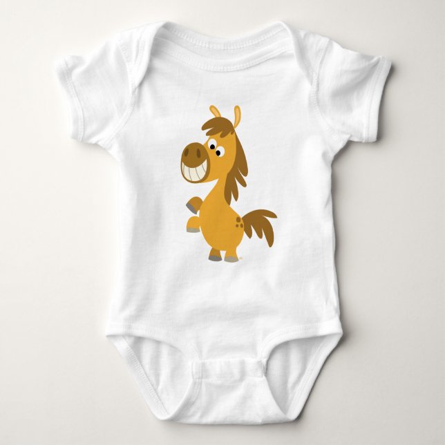 Undurchsichtiger Cartoon Pony Baby Apparel Strampler (Vorderseite)