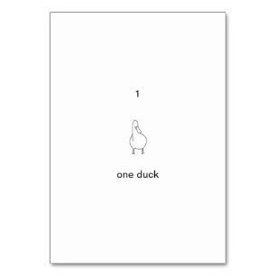 Une, 1, un canard numéro personnalisé carte de poc