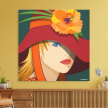 Une abeille dans sa toile étirée Bonnet Imprimer