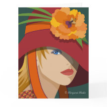 Une abeille dans son Bonnet Carte de billet pliée 