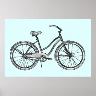 Une affiche de vélo rétro
