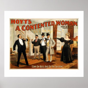 Une affiche vintage de théâtre de femme satisfaite