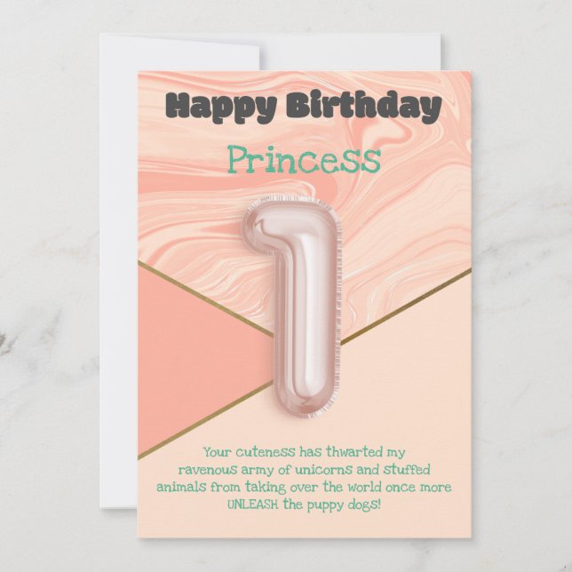 Une année filles Bonne carte d'anniversaire (Devant)