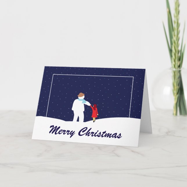 Une Balade Avec Carte De Vacances De Noël Snowman (Devant)