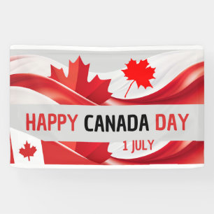 Une banderole "Bonne fête du Canada, 1er juillet.