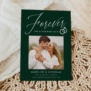 Une Belle Bague À Elle Faire-part Fiançailles Vert