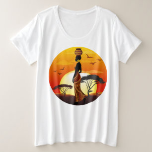 Une belle femme africaine Silhouette sur les solei