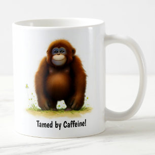 Une Belle Mug De Café Orangoutan Peint En 3D