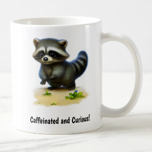 Une Belle Mug De Café Racoon Peint En 3D