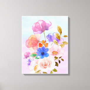 Une belle peinture Rose en toile d'aquarelle