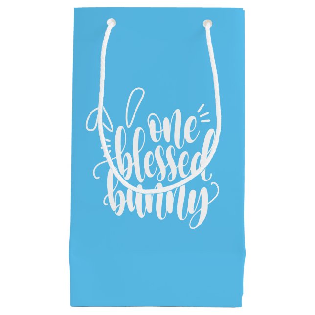 Une Béni Lapin Calligraphie de Pâques | Sac Cadeau (Devant)