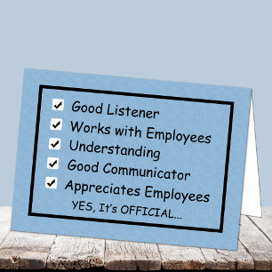 Une bonne carte de jour pour patron