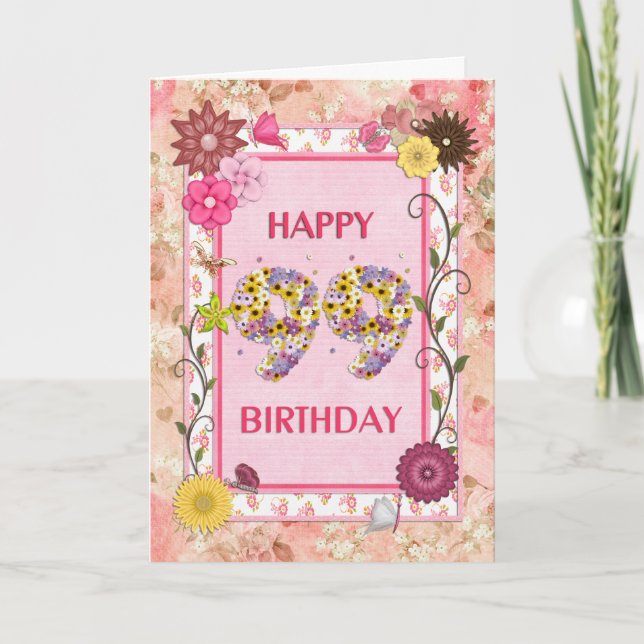 Une carte artisanale pour 99ème anniversaire (Devant)