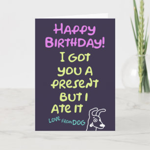 Une carte d'anniversaire amusante du chien, messag