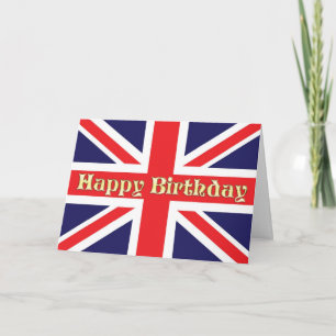 Une carte d'anniversaire avec une Union Jack