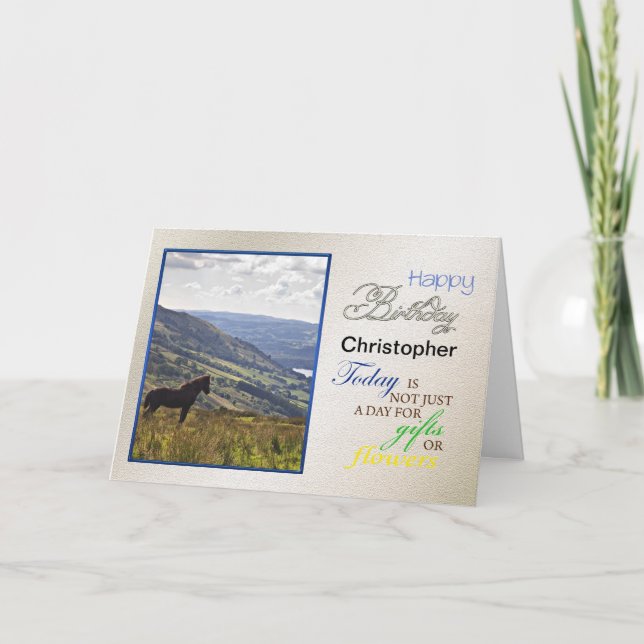 Une carte d'anniversaire de cheval, juste ajouter  (Devant)