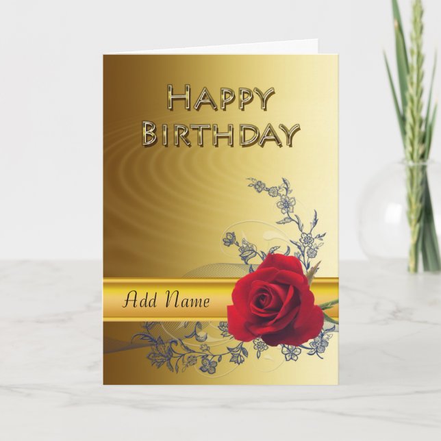 Une carte d'anniversaire élégante à customiser (Devant)