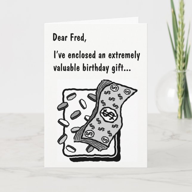 Une carte d'anniversaire humoristique avec une fin (Devant)