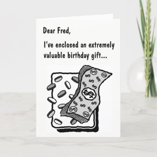 Une carte d'anniversaire humoristique avec une fin