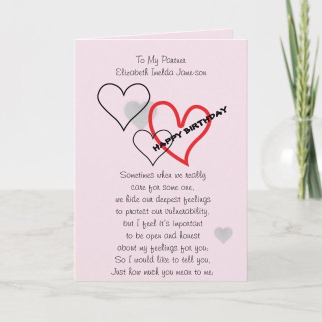 Une carte d'anniversaire pour des associés et aimé (Devant)