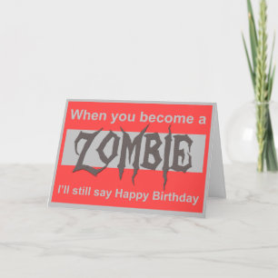 Une carte d'anniversaire Zombie