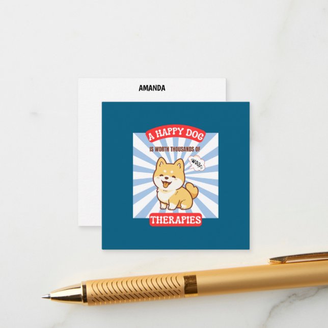 Une carte de chien adorable (Devant/Arrière en situation)