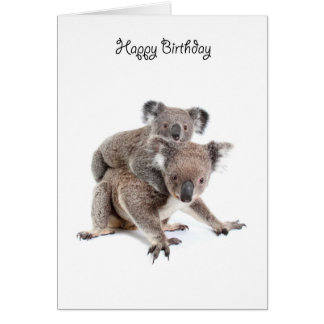 Une carte de joyeux anniversaire de koala