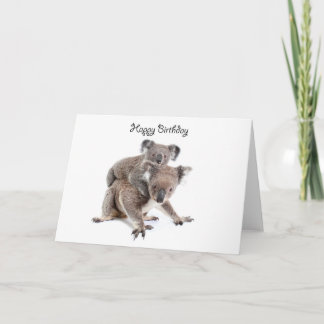 Une carte de joyeux anniversaire de koala