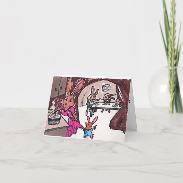 Une carte de lapin pour la maman ou les (Devant)