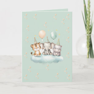 Une carte de naissance et de safari adorable et fa