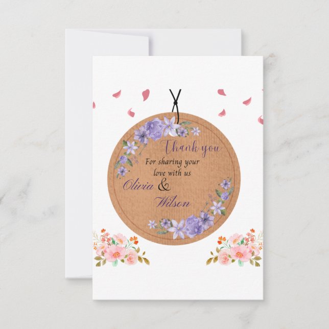 Une carte de remerciements bien conçue. (Devant)