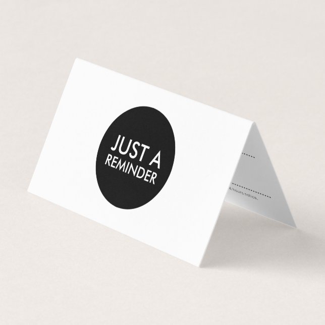 une carte de rendez-vous pliée pour rappel (Devant)