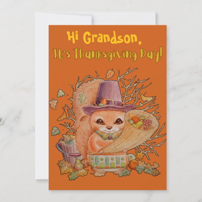 Une carte de Thanksgiving personnalisée pour un pe (Devant)