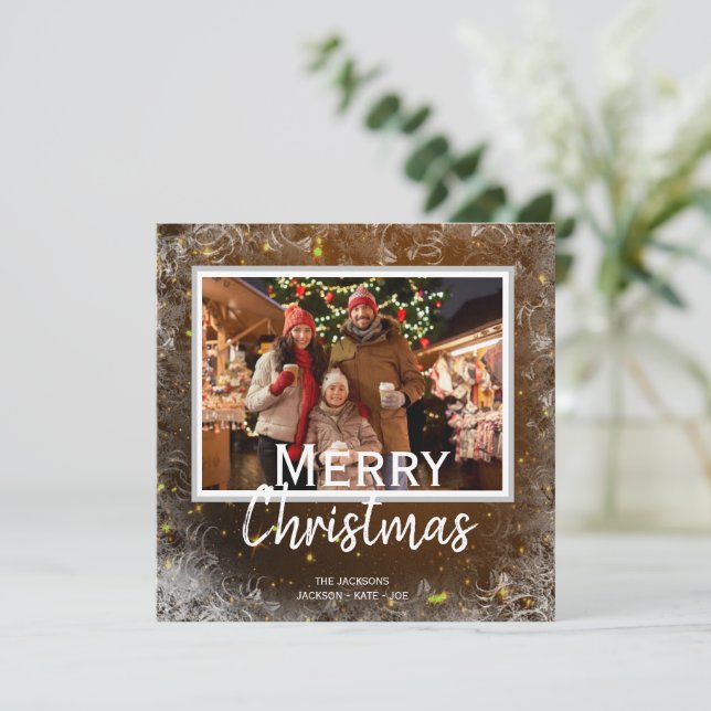 Une carte de vacances de Noël personnalisable et m (Debout devant)